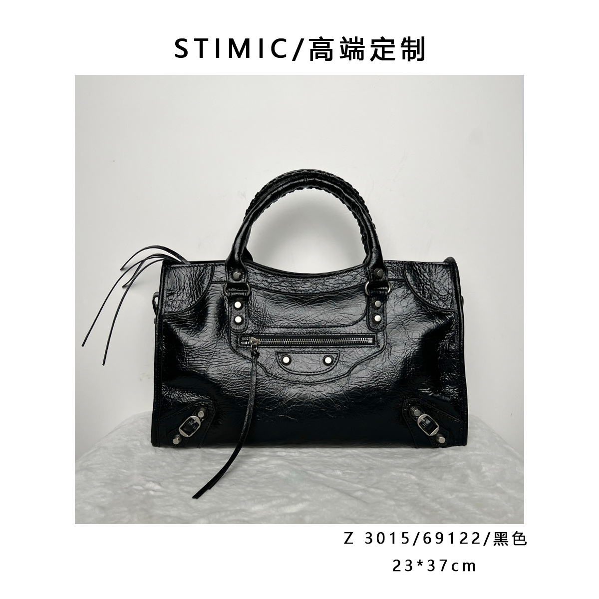 Z 3015/96122/黑色 高端订制手工蜡线女士单肩轻奢斜挎包孤品1775