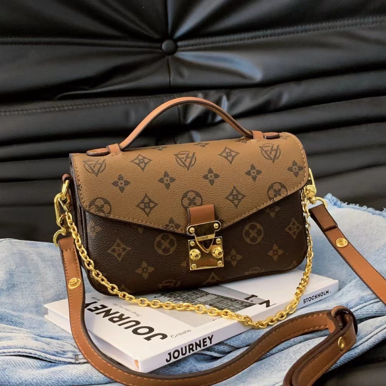 2024潮流新年百搭小方包休闲印花经典单肩斜款手提包斜挎包女士