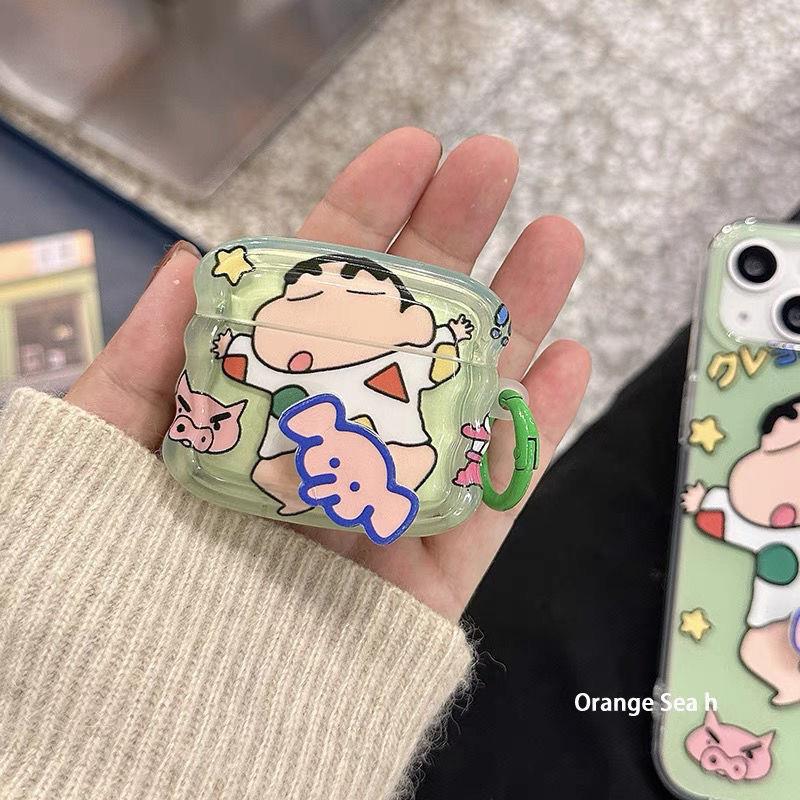 ins可爱旋转蜡笔小新airpods pro2耳机保护套苹果蓝牙1/2代3代壳