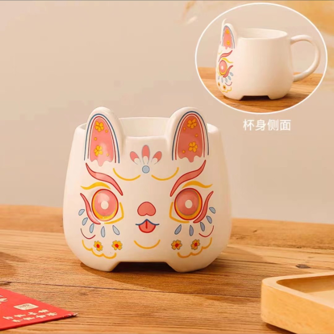 立体兔子高颜值马克杯大容量女生陶瓷杯子情侣水杯