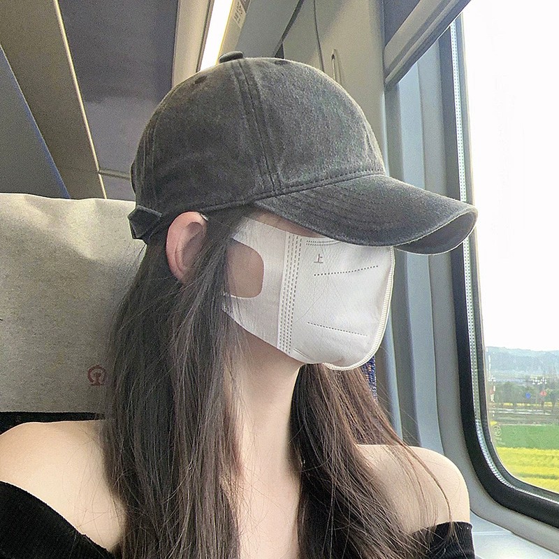 水洗牛仔棒球帽女显脸小复古做旧鸭舌帽男款百搭秋冬季大头鸭舌帽