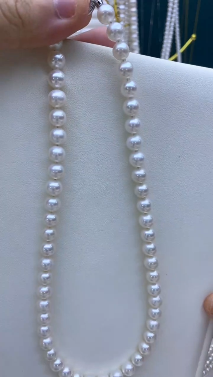 【闪购商品】淡水珍珠项链银S925镶嵌8-9