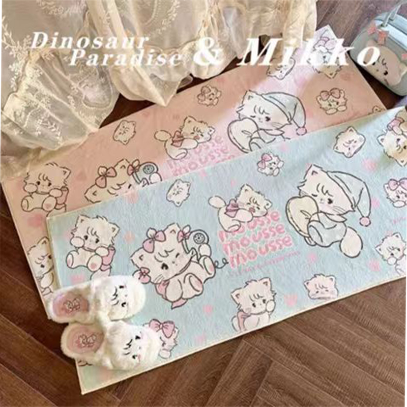 仿羊绒加厚主卧卡通毛绒床边毯可爱少女新卧室地毯创意床边毯