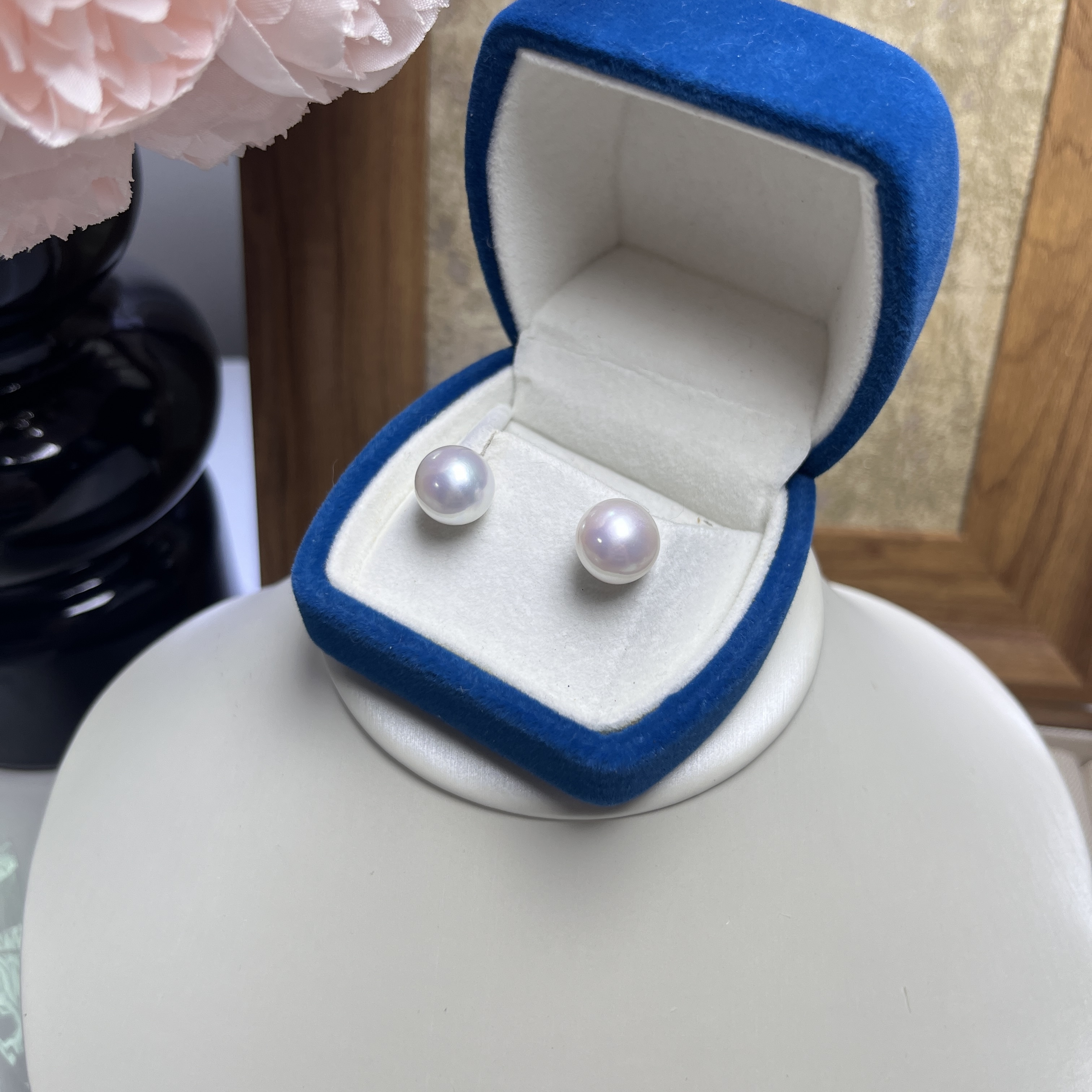 10-11mm珍珠耳钉淡水珍珠经典RY8066