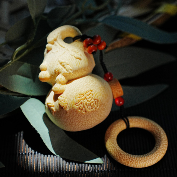 【藤蔓葫芦】精品文玩实心竹手把件