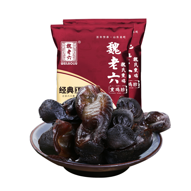 山东特产魏老六魏氏熏鸡聊城铁公鸡熏鸡胗开袋即食