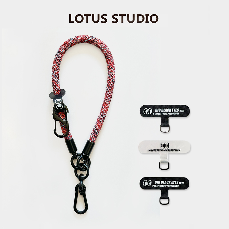 创意高级棕红混纺眼睛系列，户外背带手机贴片防丢便携可拆卸手绳