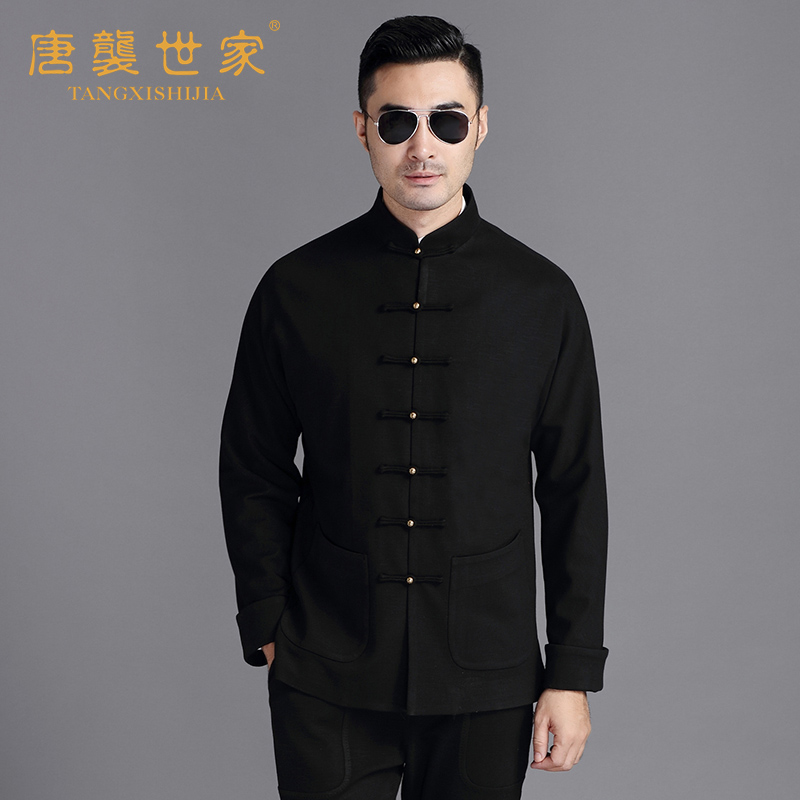 中式潮流唐装男复古男款青年休闲春秋季长袖外套中国风中山装套装