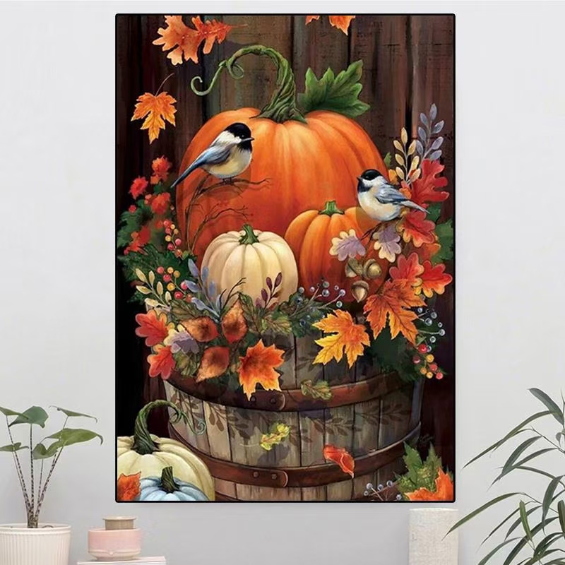 盛夏果实  大格四股68*85厘米生态棉线36色满绣  绣花套件手工