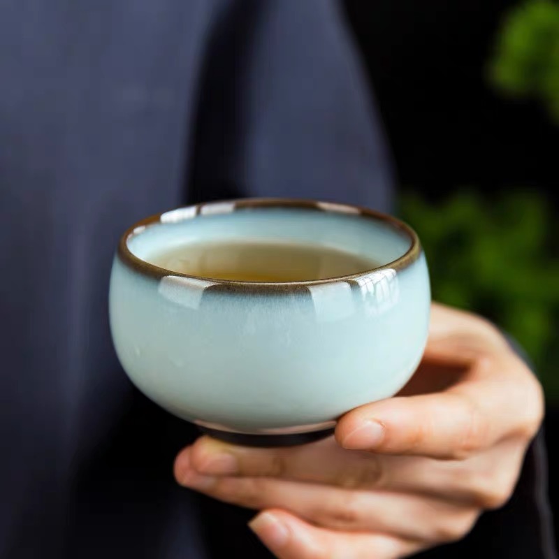 官窑铁胎男女茶杯茶具大号主人杯单杯陶瓷功夫茶品茗杯茶盏个性杯