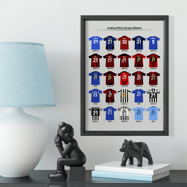 米兰皮尔洛职业生涯球衣款实木装饰相框照片墙桌摆挂框件壁画尤文