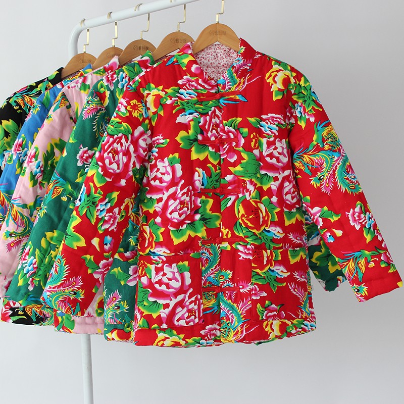 手工纯棉花棉袄纯棉加厚棉衣棉服东北大花布男士上衣冬季居家外套