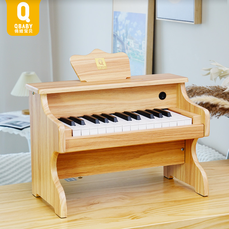 俏娃儿童钢琴电子琴玩具可弹奏宝宝女孩初学者男木质家用婴儿1岁2