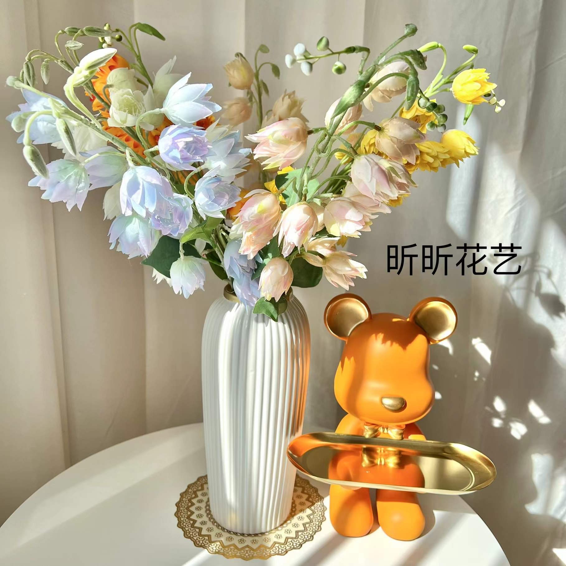 【昕昕花艺】ins风铃铛凤尾兰仿真绢花家居客厅装饰拍照道具北欧