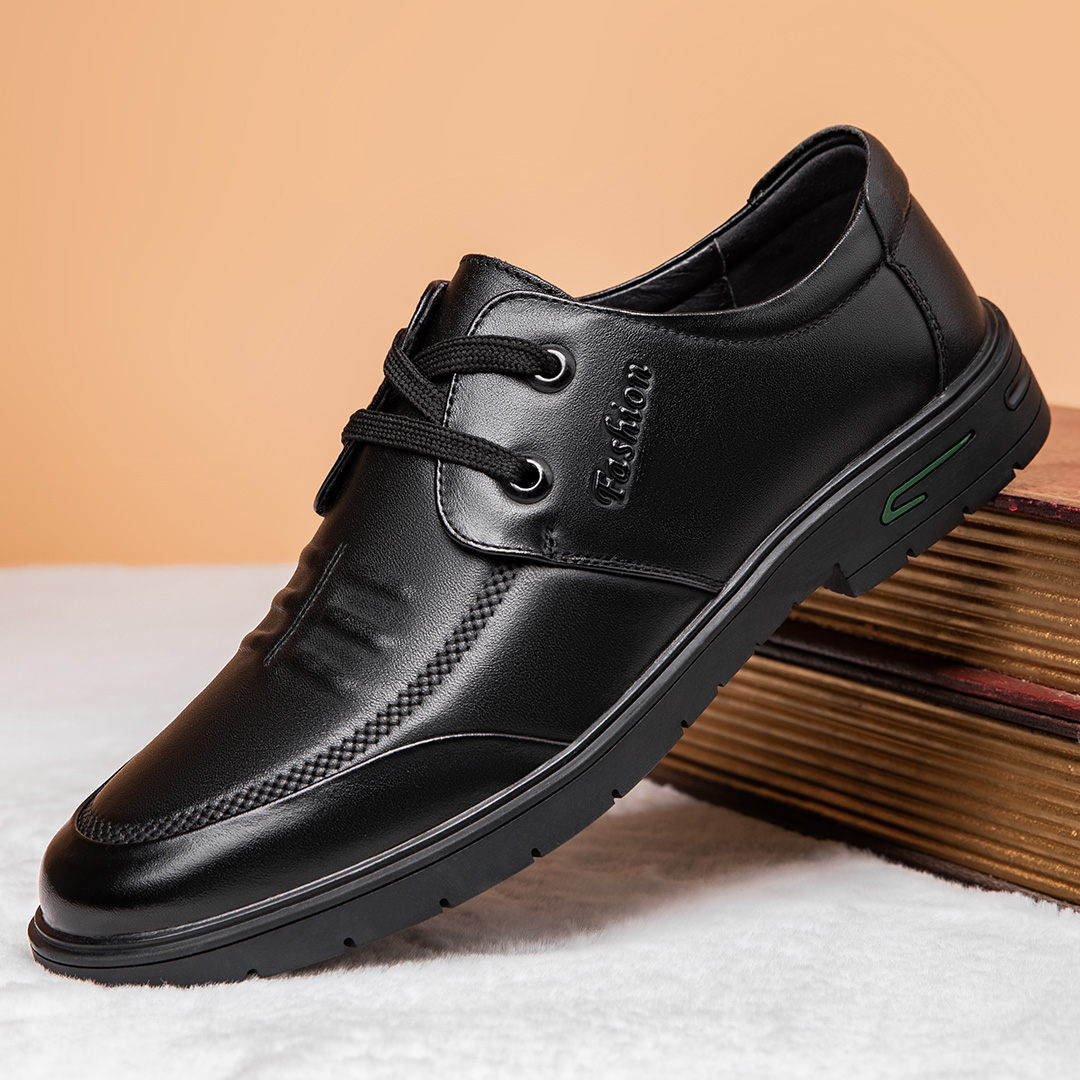 骏丰鸟1808男士休闲时尚皮鞋男鞋百搭透气软底休闲鞋秋季中老年