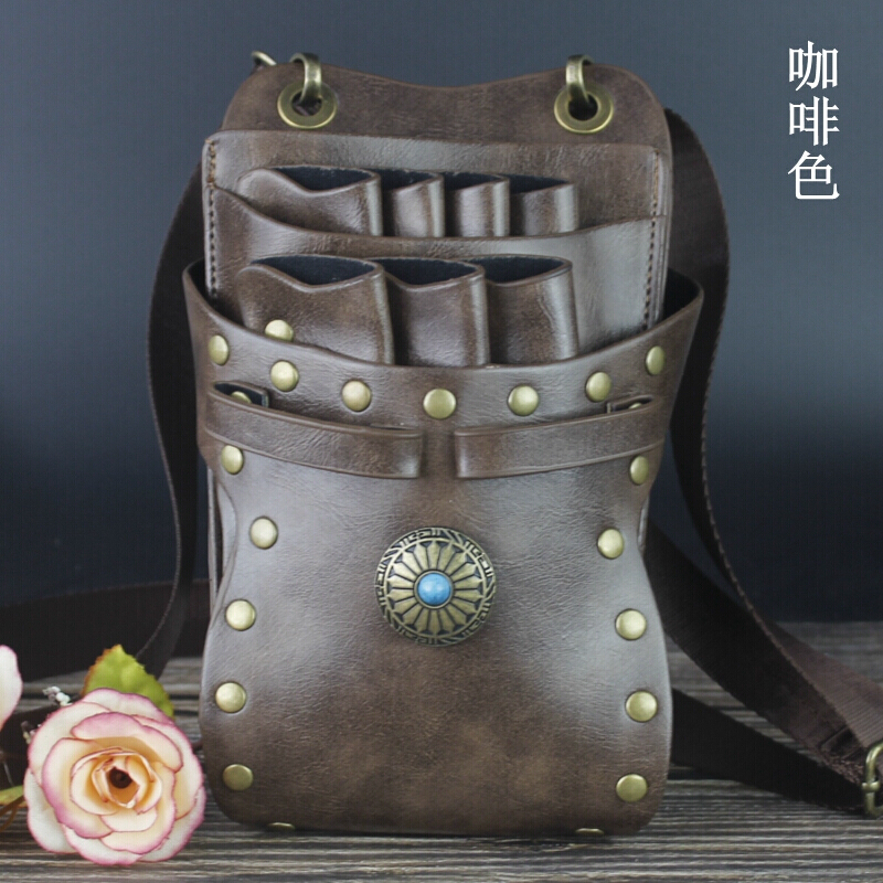 个性潮流理发工具包美发师剪刀包发型师斜挎腰包剪子包7支装
