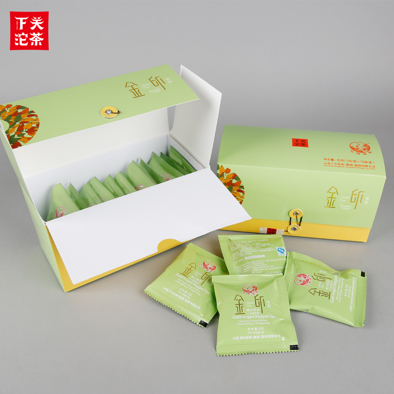 下关沱茶金印春尖袋泡茶包云南普洱生茶2016年45克装时尚通用盒装