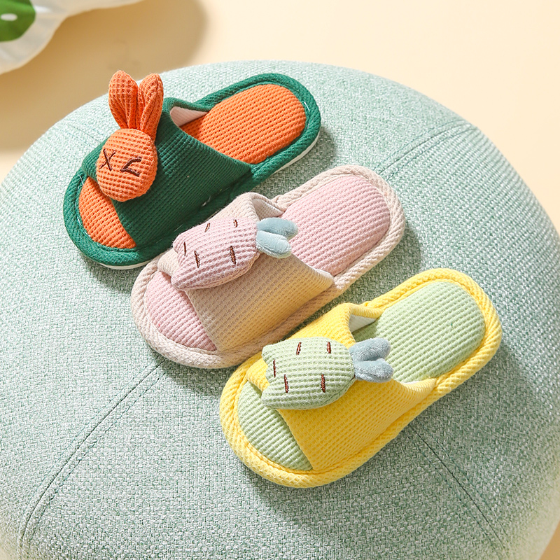 【居家好物】儿童四季家居棉麻拖鞋情侣凉拖鞋吸汗亚麻防滑男室内外商品图