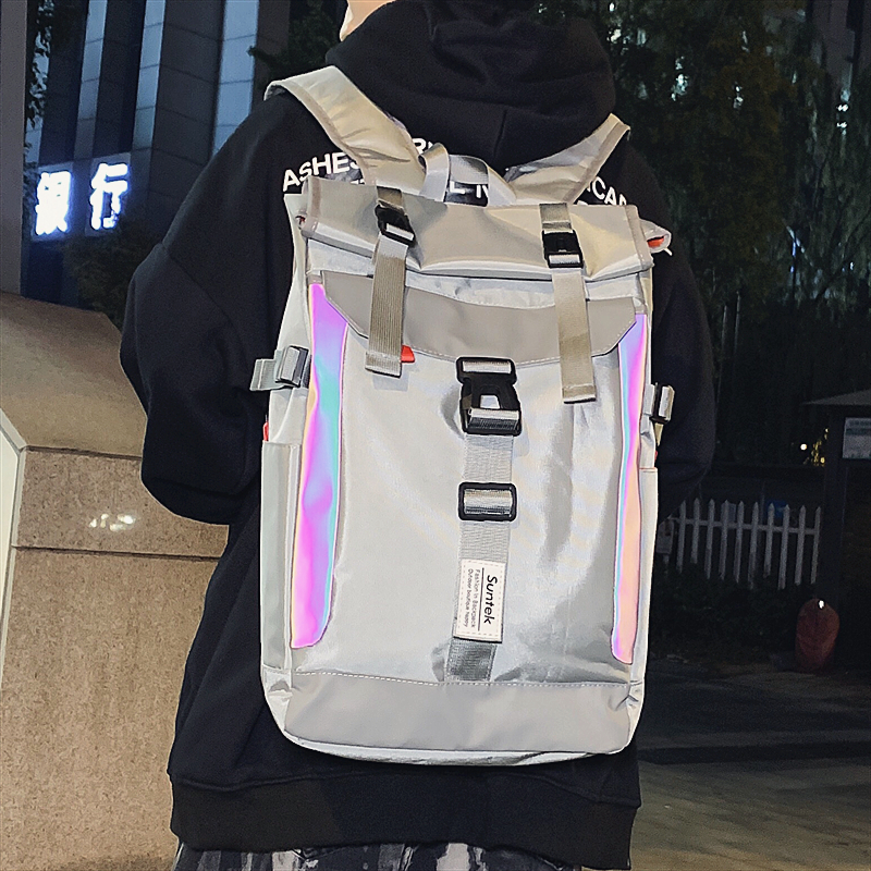 双肩包男潮牌大容量工装风运动背包潮高中生大学生书包男生旅行包