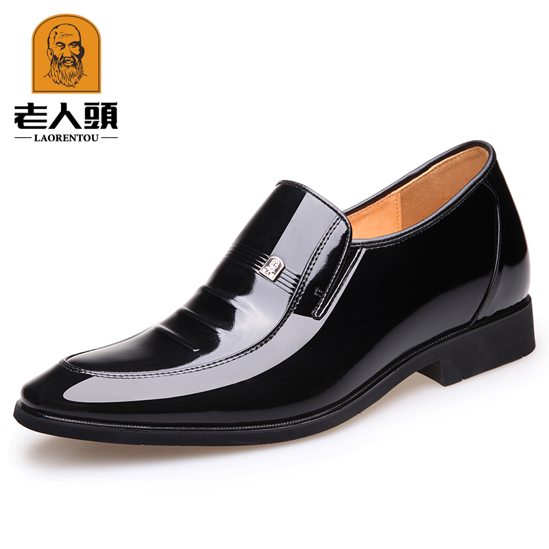 老人头正装皮鞋男秋季新款牛皮通勤结婚内增高德比鞋头层牛皮2233