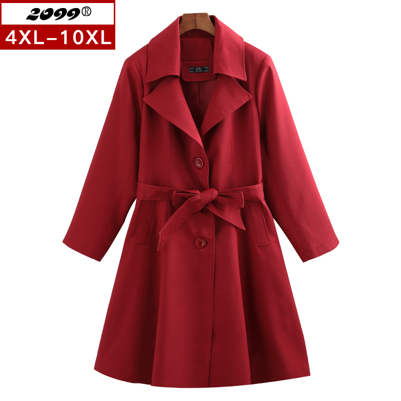 18100T爆款中长款风衣外套高档胖mm加肥收腰大衣大码2025冬季新款