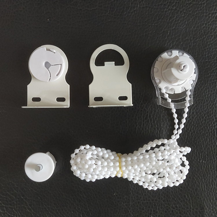 原装卷帘窗帘配件手拉式升降拉珠头拉绳卷轴制头支架拉链老款通用