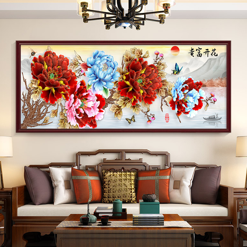 DC/蒂彩【花开富贵】钻石画牡丹十字绣客厅手工diy挂画乔迁送礼礼物