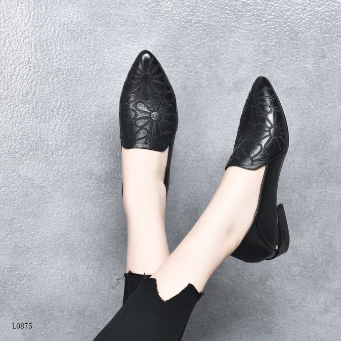 新款绣花百搭女单鞋0876软底