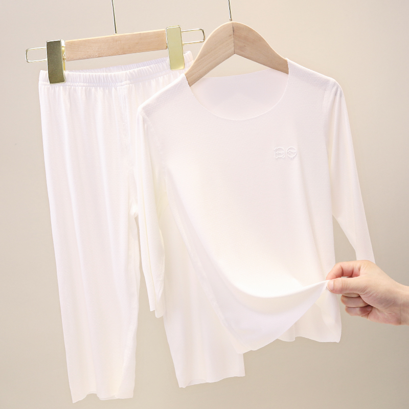  儿童睡衣秋冬莫代尔秋衣男薄款宝家居服女孩亲子空调服DDM 20275