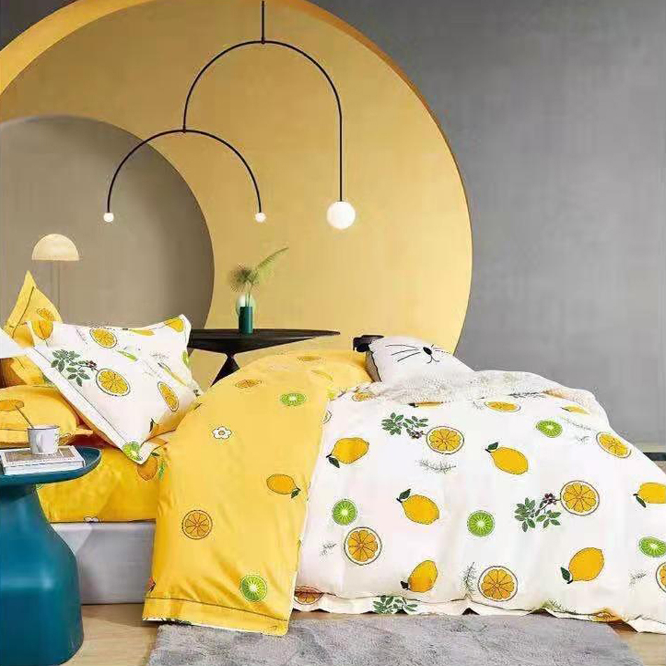 帛纳学生宿舍家纺高密度柔光棉纯棉床品（柠檬之夏）床上用品被罩