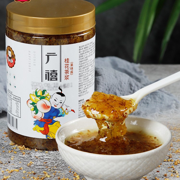 广禧桂花茶酱1kg 泡水饮品果茶原浆糖桂花果肉酱奶茶店专用原料