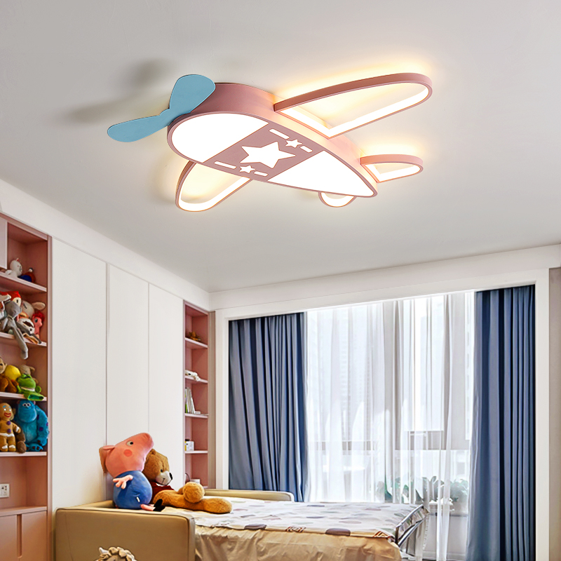 儿童房吸顶灯公主卧室led护眼灯饰创意卡通男孩女孩房间飞机灯具