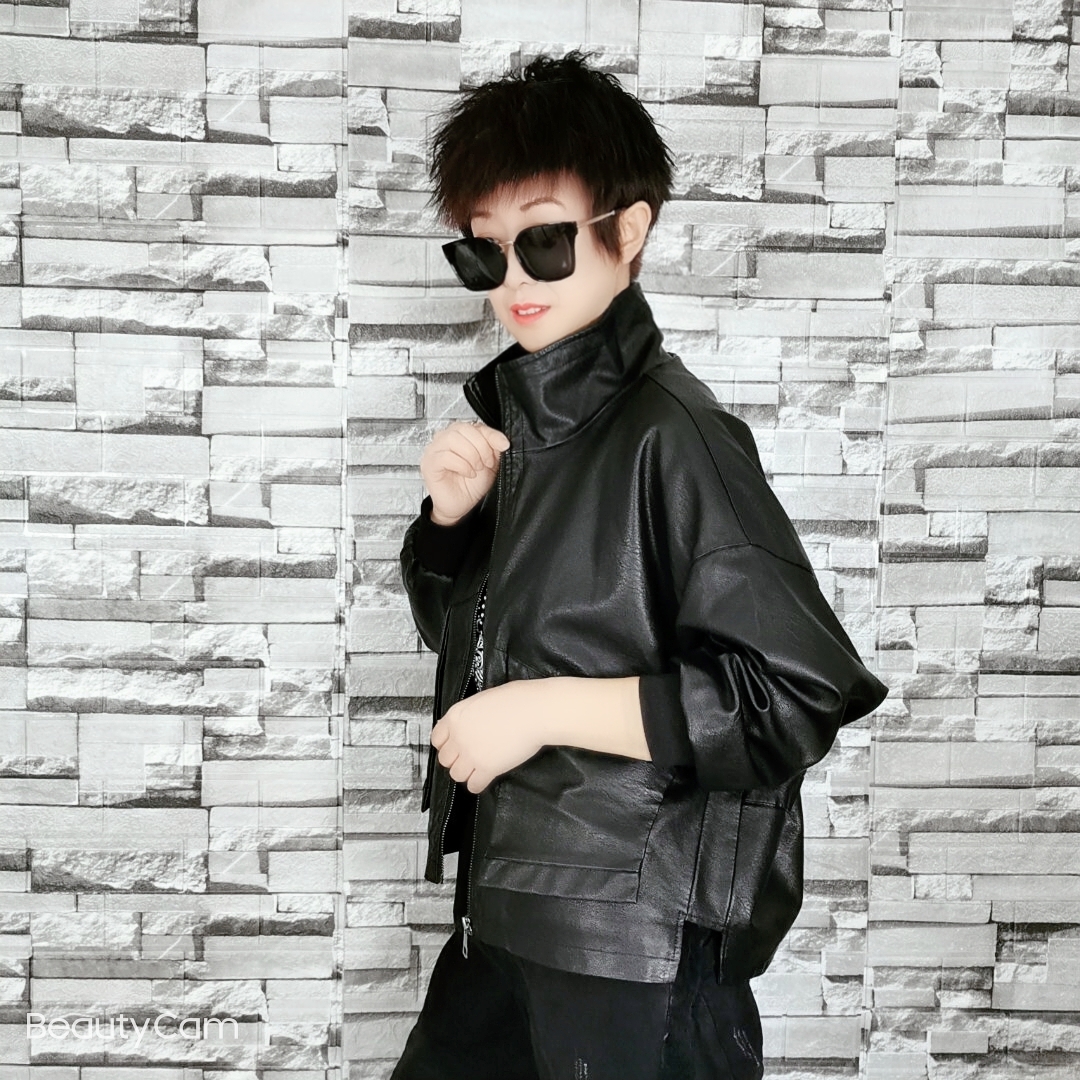 女士秋冬【加棉】时尚休闲短款皮衣