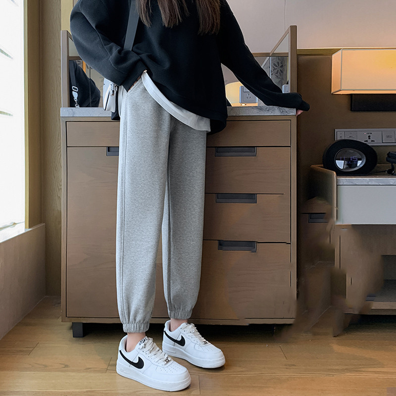 运动裤女宽松百搭新款束脚春秋哈伦显瘦小个子冬季加绒休闲卫裤子