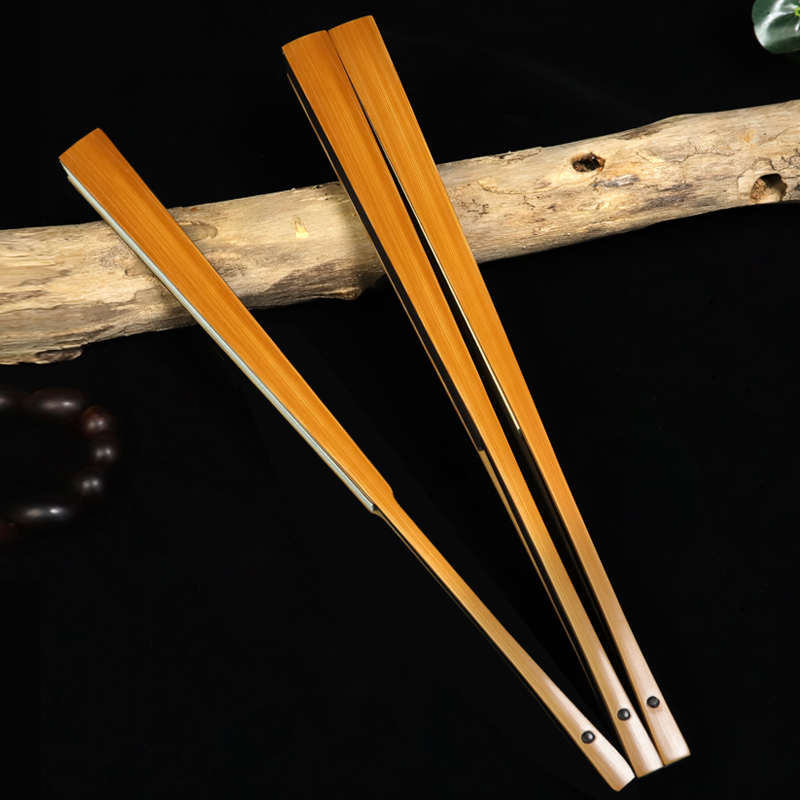 施贵妃95寸黑芯玉竹折扇手工扇骨宣纸苏工扇面古风中国风文玩扇子