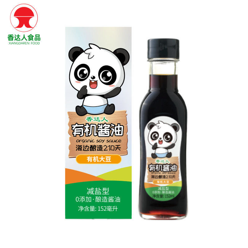 香达人三项有机酱油152毫升减盐调味料送宝宝儿童婴幼儿辅食谱