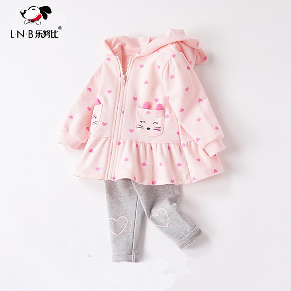 小女童秋装甜美外套裤春秋两件秋季婴儿女宝装衣服洋气1一5岁连帽