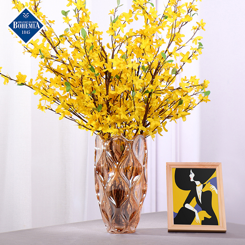 莱克斯捷克进口水晶格调花瓶摆件圆润客厅卧室适用餐厅奢华摆件