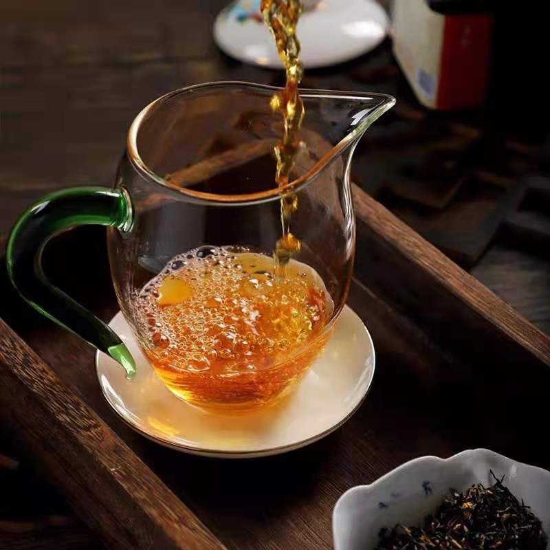 文新绿钻公道杯带字耐热茶杯透明分茶家用