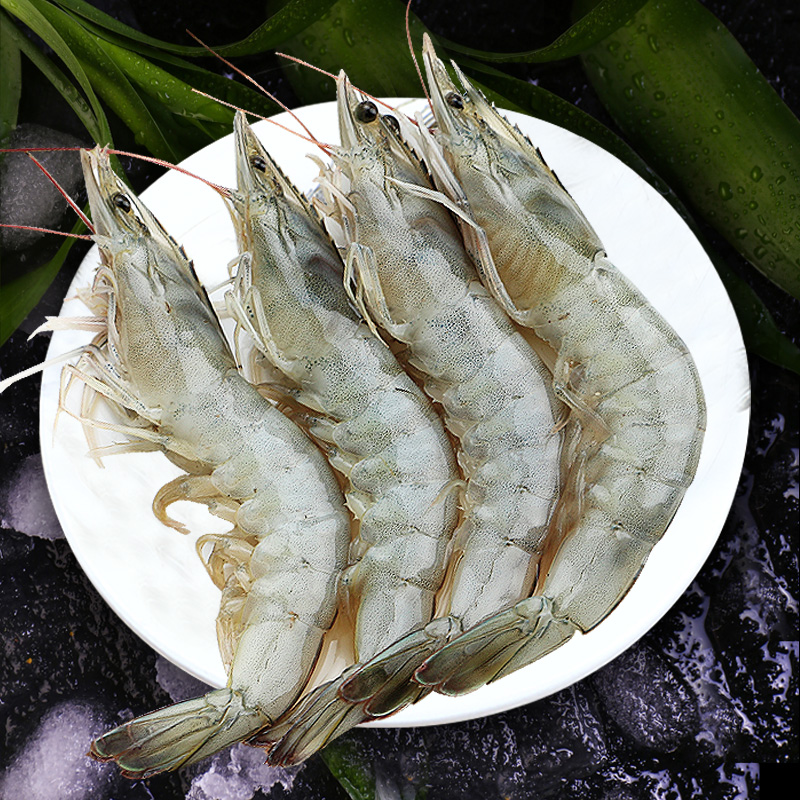 【春春海鲜】连云港发货单只活冻大虾水产品30-40规格盐冻3.3斤/盒