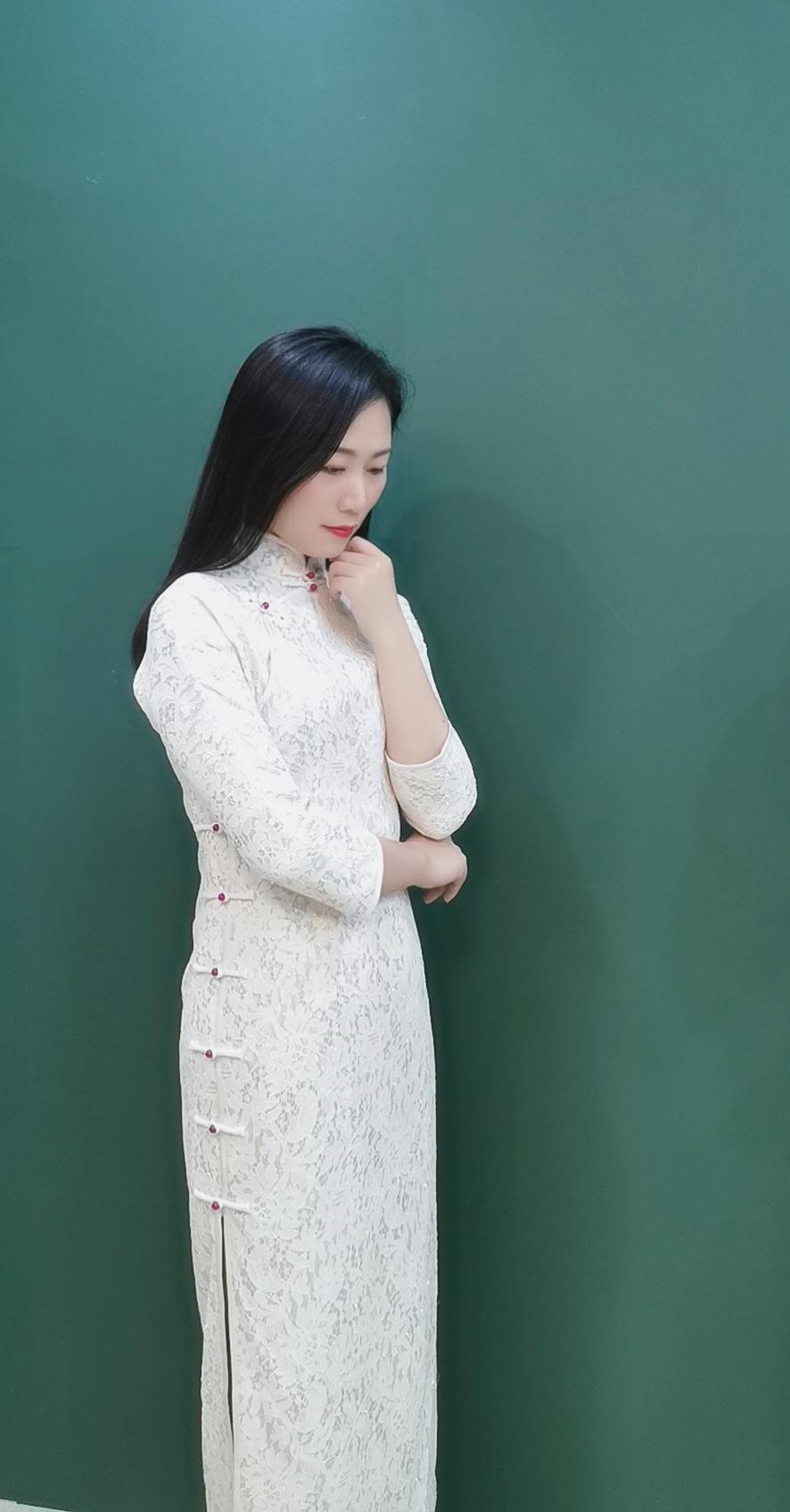 西子林 全盘扣古法旗袍加厚蕾丝旗袍