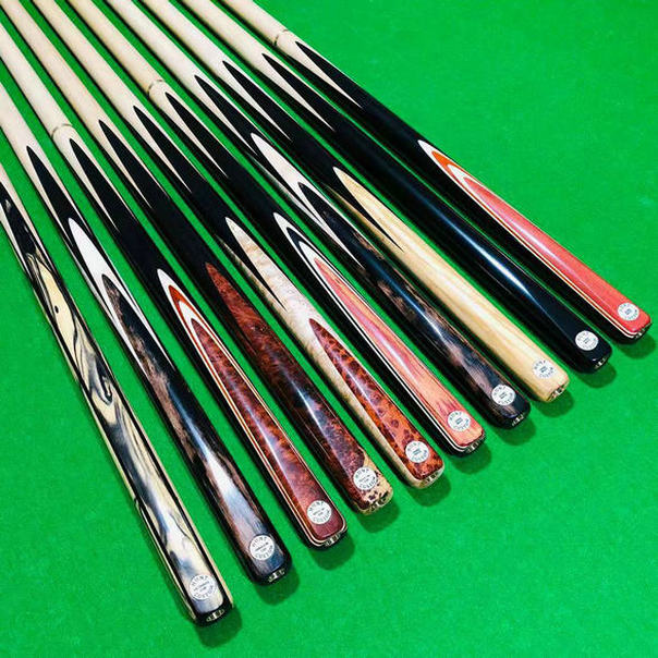 台球杆中式黑八16彩小头通杆一体手工桌球杆