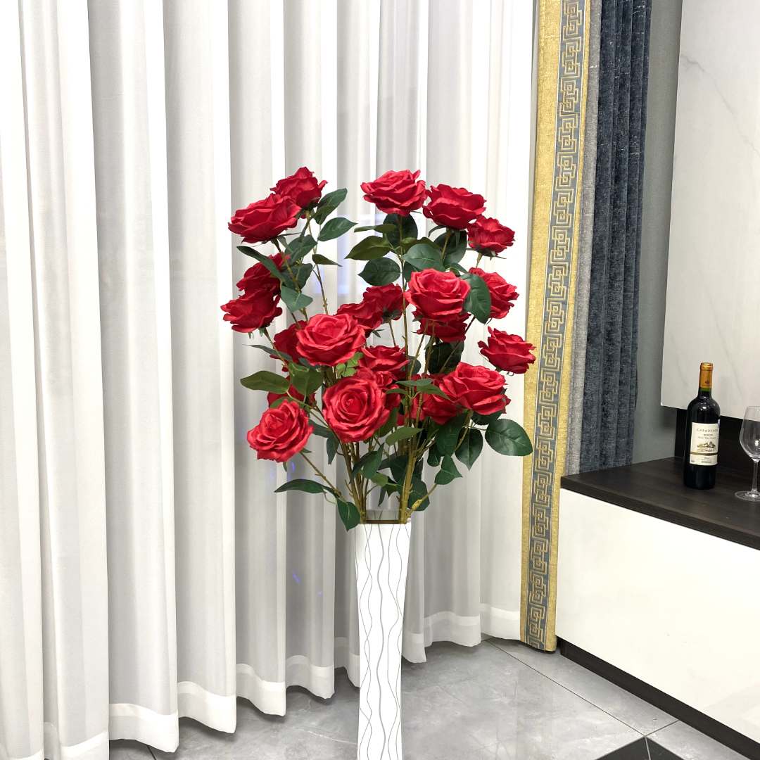 客厅电视柜仿真百合郁金香假花绢花插花仿真花摆设