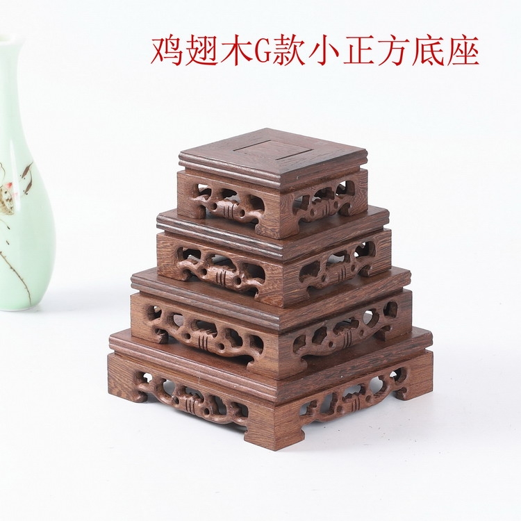 实木工艺品摆件奇石底座实木长方形底座实木紫砂壶木