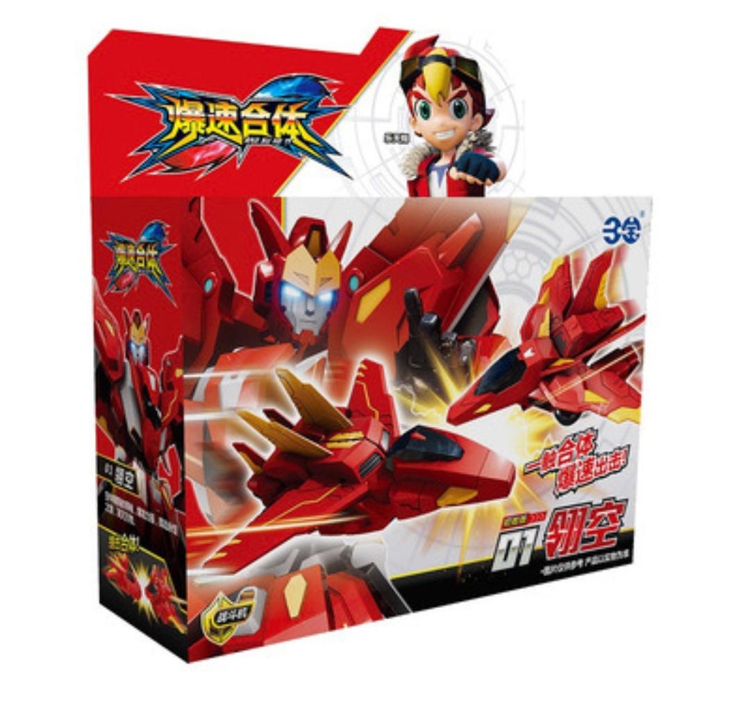 爆速合体机甲翎空天威战士变形玩具